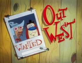 Screenshots from the 1992 Spumco cartoon Out West