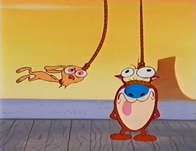 Screenshots from the 1992 Spumco cartoon Out West