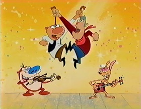 Screenshots from the 1992 Spumco cartoon Out West