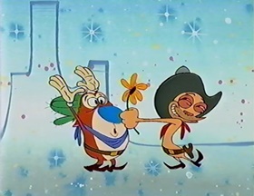 Screenshots from the 1992 Spumco cartoon Out West