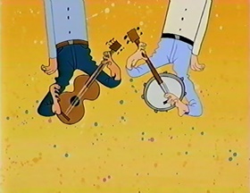 Screenshots from the 1992 Spumco cartoon Out West