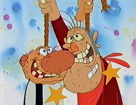 Screenshots from the 1992 Spumco cartoon Out West