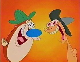 Screenshots from the 1992 Spumco cartoon Out West