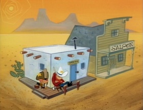 Screenshots from the 1992 Spumco cartoon Out West