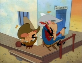 Screenshots from the 1992 Spumco cartoon Out West