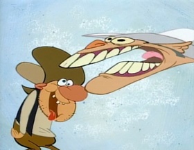 Screenshots from the 1992 Spumco cartoon Out West