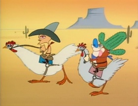 Screenshots from the 1992 Spumco cartoon Out West