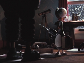 Screenshots from the 1993 Aardman cartoon The Wrong Trousers