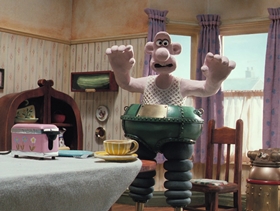 Screenshots from the 1993 Aardman cartoon The Wrong Trousers
