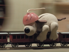 Screenshots from the 1993 Aardman cartoon The Wrong Trousers