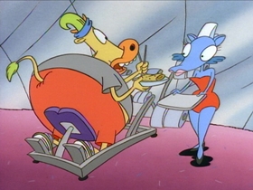 Screenshots from the 1993 Games Animation cartoon No Pain, No Gain