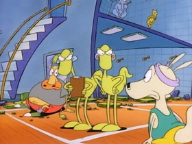 Screenshots from the 1993 Games Animation cartoon No Pain, No Gain