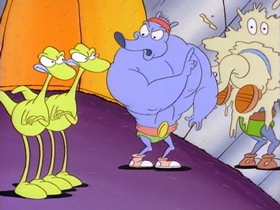Screenshots from the 1993 Games Animation cartoon No Pain, No Gain