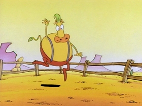 Screenshots from the 1993 Games Animation cartoon The Good, the Bad, and the Wallaby