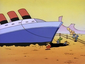 Screenshots from the 1993 Games Animation cartoon The Good, the Bad, and the Wallaby