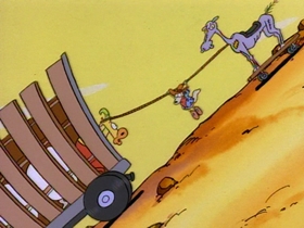Screenshots from the 1993 Games Animation cartoon The Good, the Bad, and the Wallaby