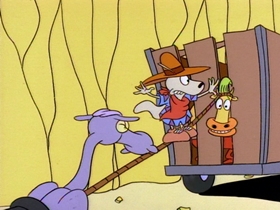 Screenshots from the 1993 Games Animation cartoon The Good, the Bad, and the Wallaby