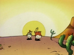 Screenshots from the 1993 Games Animation cartoon The Good, the Bad, and the Wallaby