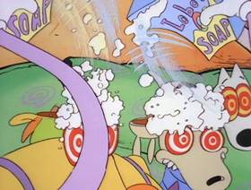 Screenshots from the 1993 Games Animation cartoon A Sucker for the Suck-O-Matic