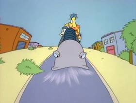 Screenshots from the 1993 Games Animation cartoon A Sucker for the Suck-O-Matic