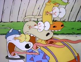 Screenshots from the 1993 Games Animation cartoon A Sucker for the Suck-O-Matic