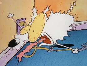 Screenshots from the 1993 Games Animation cartoon A Sucker for the Suck-O-Matic