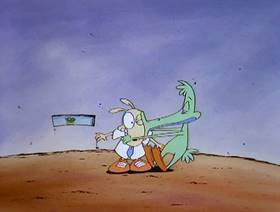 Screenshots from the 1993 Games Animation cartoon Canned