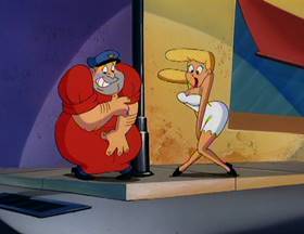 Screenshots from the 1993 Amblin Entertainment cartoon Little Old Slappy from Pasadena