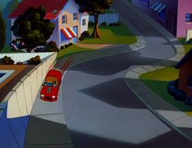 Screenshots from the 1993 Amblin Entertainment cartoon Little Old Slappy from Pasadena