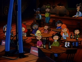 Screenshots from the 1993 Amblin Entertainment cartoon Bubba Bo Bob Brain