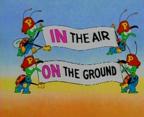 Screenshots from the 1993 Focus Design, Inc. cartoon Busy Prepositions