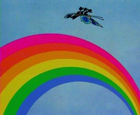 Screenshots from the 1993 Focus Design, Inc. cartoon Busy Prepositions