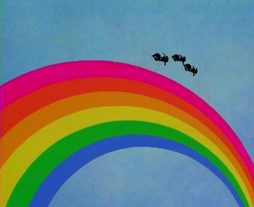 Screenshots from the 1993 Focus Design, Inc. cartoon Busy Prepositions