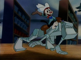 Screenshots from the 1993 Amblin Entertainment cartoon Toy Shop Terror