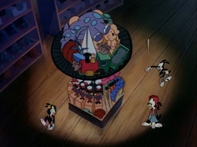 Screenshots from the 1993 Amblin Entertainment cartoon Toy Shop Terror