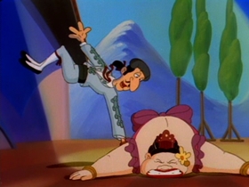 Screenshots from the 1993 Amblin Entertainment cartoon O Silly Mio