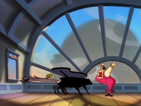 Screenshots from the 1993 Amblin Entertainment cartoon O Silly Mio