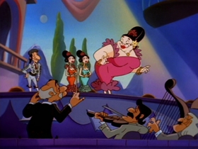 Screenshots from the 1993 Amblin Entertainment cartoon O Silly Mio