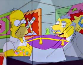 Screenshots from the 1994 Gracie Films cartoon Homer Badman