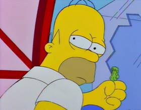 Screenshots from the 1994 Gracie Films cartoon Homer Badman