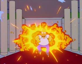 Screenshots from the 1994 Gracie Films cartoon Homer Badman