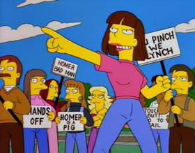 Screenshots from the 1994 Gracie Films cartoon Homer Badman