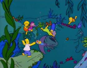 Screenshots from the 1994 Gracie Films cartoon Homer Badman