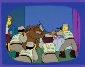 Screenshots from the 1994 Gracie Films cartoon Homer Badman