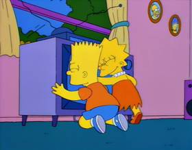 Screenshots from the 1994 Gracie Films cartoon Homer Badman