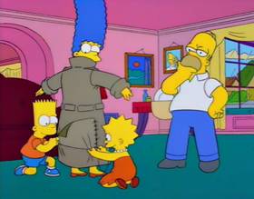 Screenshots from the 1994 Gracie Films cartoon Homer Badman