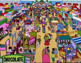 Screenshots from the 1994 Gracie Films cartoon Homer Badman