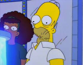 Screenshots from the 1994 Gracie Films cartoon Homer Badman