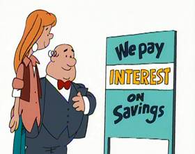 Screenshots from the 1994 Focus Design, Inc. cartoon Dollars and Sense