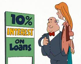 Screenshots from the 1994 Focus Design, Inc. cartoon Dollars and Sense